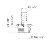Portagomma dritto Arag con attacco T3M e diametro 13mm - Arag