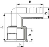 Raccordo portagomma Arag 90° con filetto femmina G 3/4" diametro 20mm - Arag
