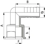 Raccordo portagomma Arag 90° con filetto femmina G 3/4" diametro 20mm - Arag