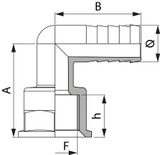 Raccordo portagomma Arag 90° con filetto femmina G 1" diametro 30mm - Arag
