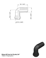 Raccordo portagomma curvo Ø17 per girello 3/4" - Arag