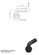 Raccordo portagomma curvo Ø16 per girello 1" - Arag