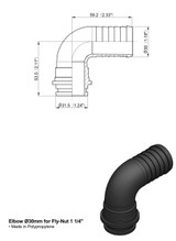 Raccordo portagomma curvo Ø32 per girello 1" 1/4 - Arag