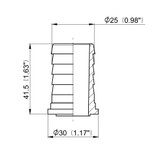 Raccordo portagomma dritto Arag con sede piana per girello diametro 25mm - Arag