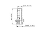 Raccordo portagomma dritto Arag per girello diametro 13mm lunghezza 44mm - Arag