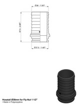 Raccordo portagomma dritto Arag per girello diametro 38mm lunghezza 68mm - Arag