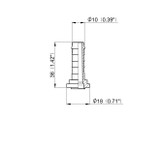 Raccordo portagomma Arag dritto con sede piana per girello diametro 18 - Arag