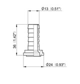 Raccordo portagomma Arag dritto con sede piana per girello diametro 24 - Arag