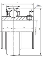 Cuscinetto per supporto Ama UC 212 diametro albero 60 mm - Ama