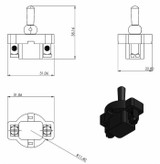 Interruttore a leva per tergicristallo 12V 6A - Ama