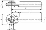 Tirante grezzo cat. I 165 x 115 mm con gambo Ø 25 mm - Ama