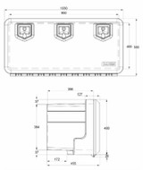 Cassetta porta attrezzi in plastica 1030x500x455mm - No brand