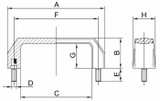 Maniglia a ponte con viti filetto M8 x 20 mm - Ama