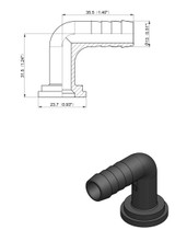 Raccordo curvo Ø25 piano per girello 1" - Arag