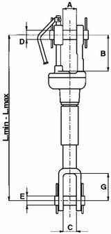 Braccio laterale sollevamento lunghezza 520-660mm - Ama