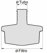 Filtro aspirazione 25 x 100 mm - No brand