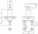 Interruttore staccabatteria ad azionamento manuale con chiave estraibile 100A - Ama