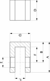 Forcella forata a saldare foro 16 - Ama