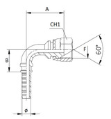 Raccordo femmina 90° a pressare filetto 1/4” tubo 1/4” - Ama Refluid
