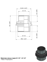 Riduzione m-m Arag g 1"1/2 - g 1"1/4 - Arag