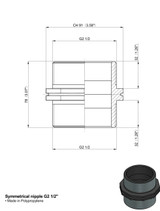 Nipplo 2"1/2 simmetrico Arag 2502080 - Arag