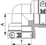 Raccordo curvo 90° femmina - femmina Arag t5 - Arag