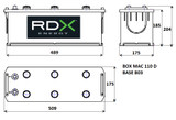 Batteria RDX destra 12V 135AH 800A 509x175x204mm - RDX