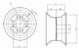 Cerchio flangiato 2,50x8" 4 fori Fiat - Ama