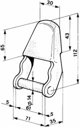 Cerniera con staffa corta Ø 14mm - Ama