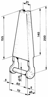 Cerniera con staffa lunga per rimorchio Ø 15mm - Ama