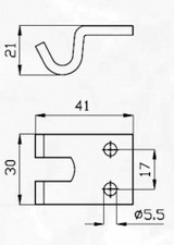 Riscontro per chiusura registrabile a "T" 30x37mm zincato - Ama