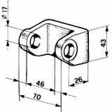 Supporto per cerniera tipo "Roma" Ø 17mm - Ama