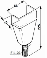 Supporto piantone lungo Ama maschio con filetto M20 - Ama