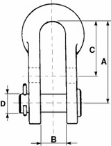 Briglia per catena stabilizzatrice doppio foro zincata Ø 14mm perno 9/16” - Ama