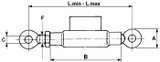 Manicotto catena stabilizzatrice M16x2 con tiranti a testa tonda - Ama