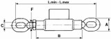 Manicotto per catena stabilizzatrice con tenditori ad asola 370mm filettatura M20x2,5 - Ama