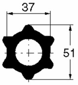 Tubo cardanico interno a stella tipo s4 lunghezza 3mt adattabile a Walterscheid - Ama Cardan