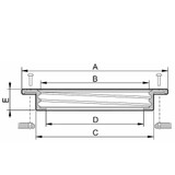 Anello per coperchio cisterna filettato con Ø foro cisterna 215mm e Ø esterno flangia 255mm - Arag