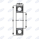 Cuscinetto radiale a sfere SKF 6005 RS C3 - Skf