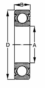 Cuscinetto radiale a sfere adattabile a 6202-2Z - Ama