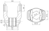 Forcella interna adattabile Walterscheid serie W2500,36x89 - Ama Cardan