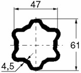 Tubo a stella s5 l1400mm adattabile a Walterscheid - Ama Cardan