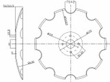 Disco frangizolle dentato con Ø 510mm spessore 5mm e foro centrale di 61mm - Ama