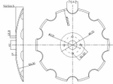 Disco frangizolle dentato con Ø 510mm spessore 5mm e foro centrale di 61mm - Ama