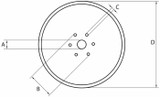 Disco piano liscio Ø 450mm sp.6mm con fori cilindrici - Ama