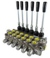 Distributore idraulico da 3/8" a 6 leve doppio effetto 40L - Ama Refluid