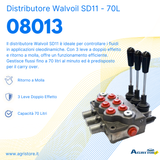 Distributore Walvoil SD11 a 3 leve doppio effetto - 70L - Walvoil