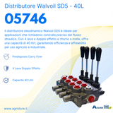 Distributore Walvoil SD5 a 4 leve doppio effetto - 40L - Walvoil
