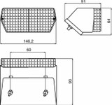 Fanale posteriore alogeno destro Ama 146,2x93x64 mm - Ama