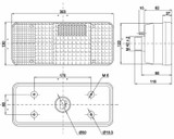 Fanale posteriore alogeno destro 303x82mm 4 funzioni luminose Ama - Ama